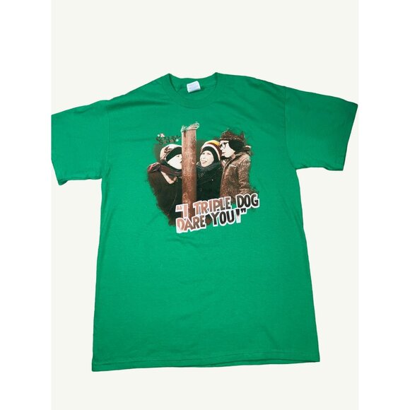 A Christmas Story "I Triple Dog Dare You!" Graphic T-Shirt Green Medium - Picture 1 of 8